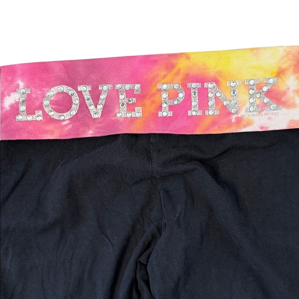 Victoria's Secret PINK Y2K Cropped Yoga Pants Tie Dye Logo XS - Picture 5 of 5